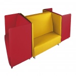 Akustik Sofa, 2- bis 3-Sitzer, Höhe 132, 146x77 cm (B/T), 4er Set, 